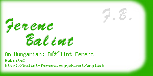 ferenc balint business card